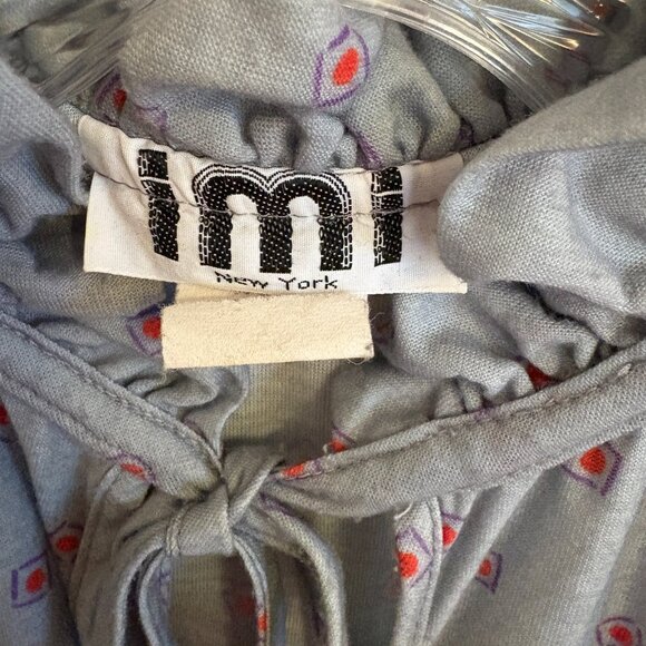 Vintage Gray Ruffle Tie Neck Dress Size Small - Picture 7 of 8